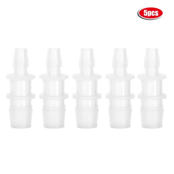 Műanyag akvárium tömlőcsatlakozó/adapter, 8mm/12mm kompatibilis, átlátszó, 5 darab