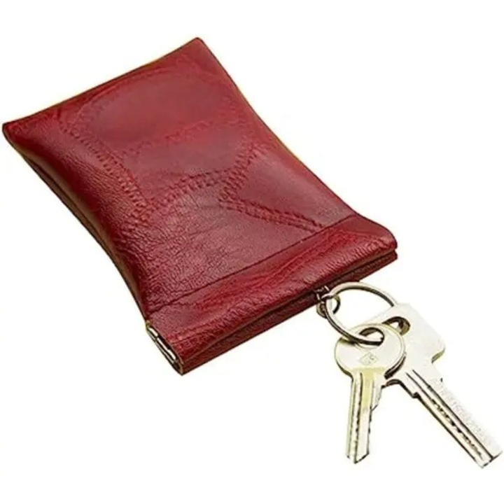 Husa chei auto piele PU rosu 11.5x7.5cm capacitate mare portabila