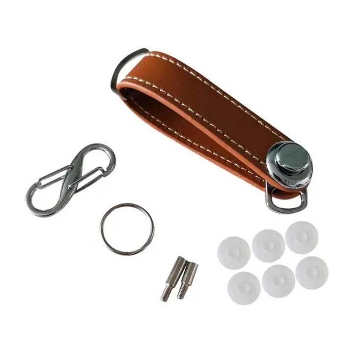 Husa chei auto piele PU maro 8.5x2x2cm unisex slim