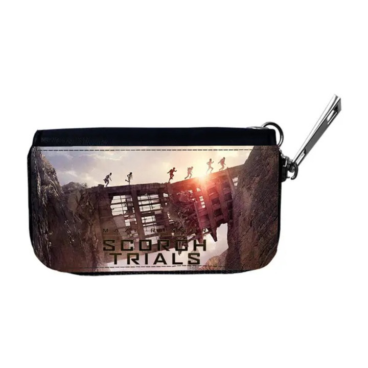 Autókulcs tok/kulcstartó, műbőrből és szintetikus textilből, Maze Runner The Scorch Trials mintával, többszínű, 90x55x25 mm