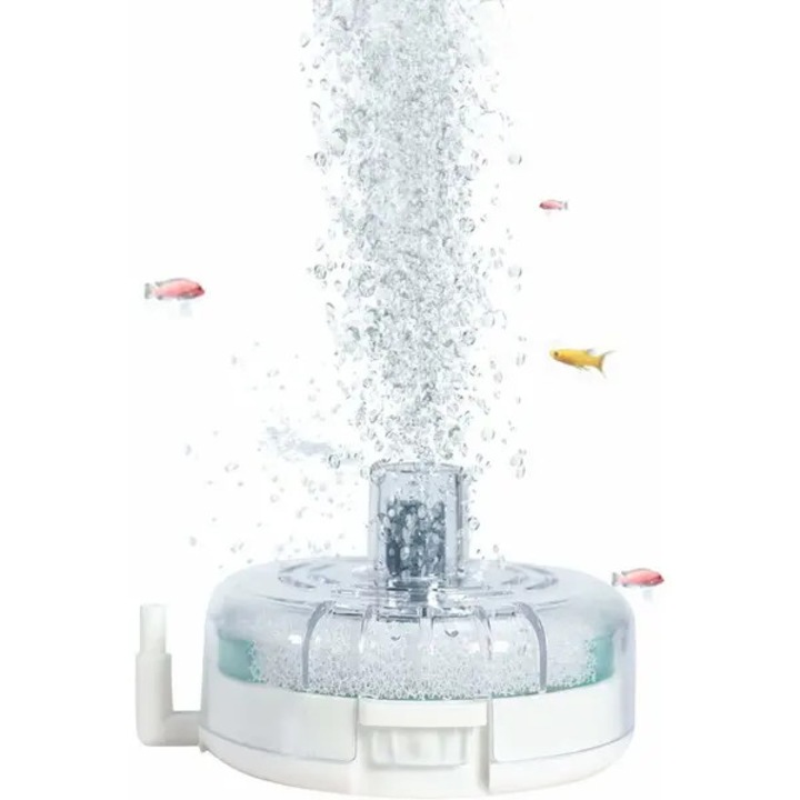 Filtru acvariu, filtru cu burete si aerator ultrafin, filtru mecanic si biologic cu bile ceramice si piatra de aer, silentios, transparent, pentru acvarii 10-25 L, 7.1x8.1 cm, 1 buc