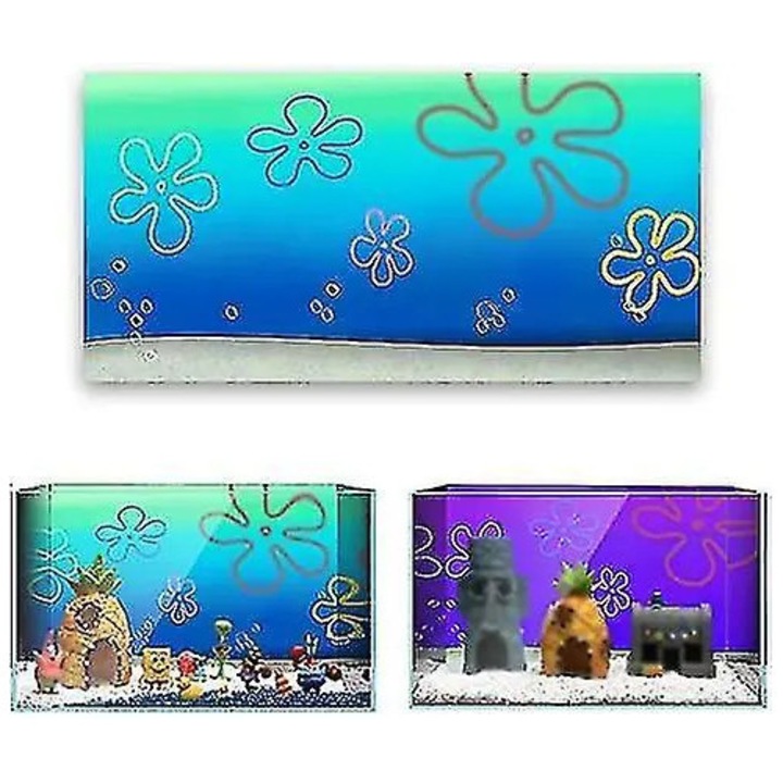 Akvárium háttér matrica, 41x61cm, többszínű, PVC