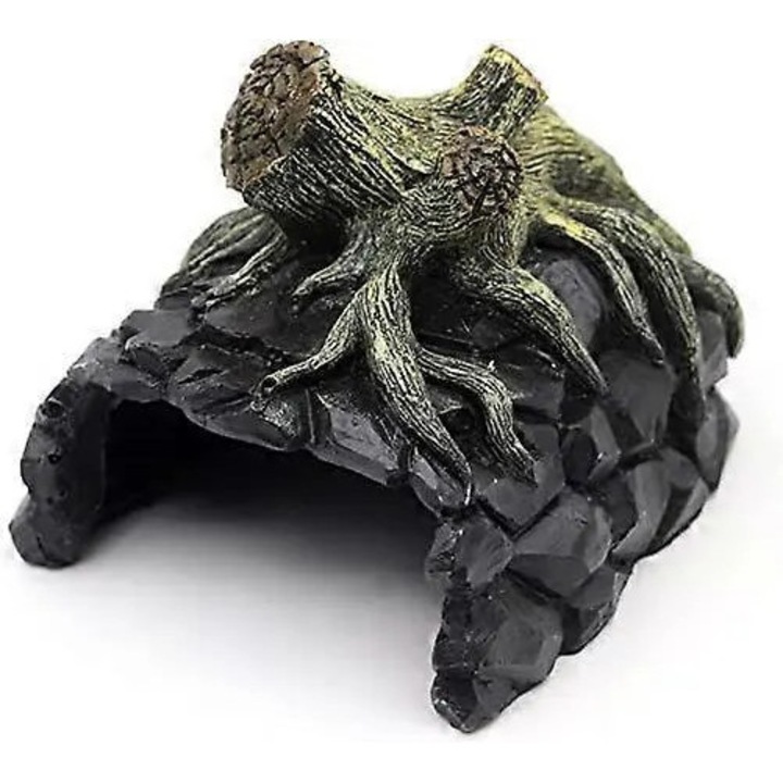 Hüllő búvóhely gyanta kőutánzat 20x15x10cm barna