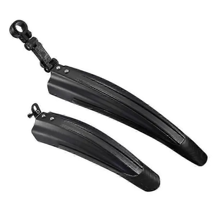 Set aparatori noroi pentru bicicleta PO-CJ-K0433-26-8-22-4387, universal pentru MTB/road, PP flexibil, negru, 2 buc (fata 30 cm, spate 39.6 cm)