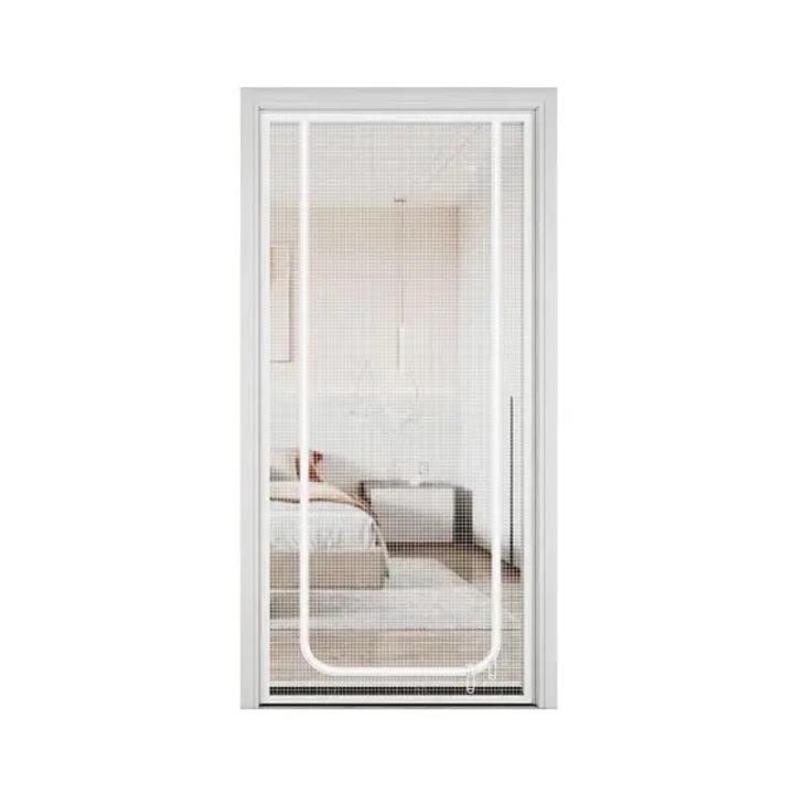 Cipzáras ajtófüggöny, strapabíró háló, fehér, 90x210cm