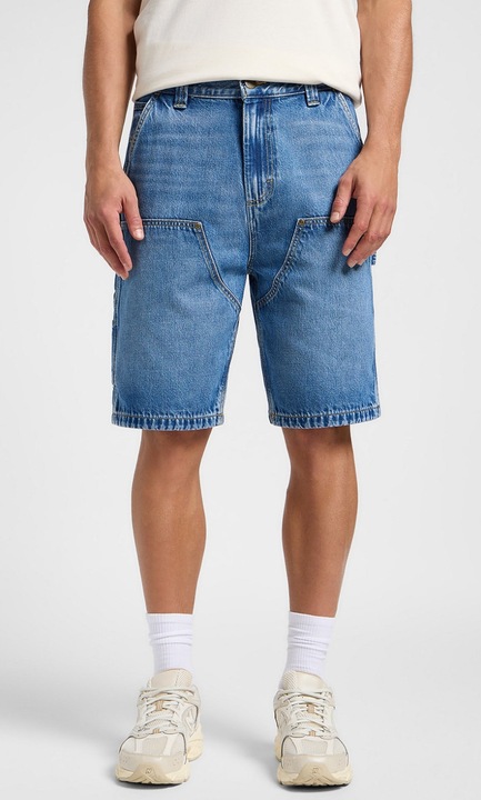 Къси панталони Lee Double Knee Carpenter, син, памук, без еластан, стандартна кройка