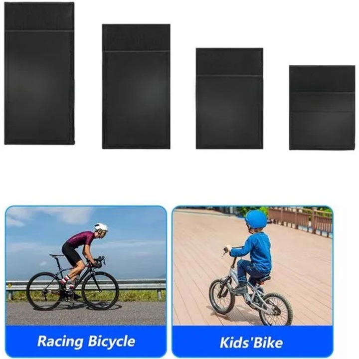 Protectii pentru cadru bicicleta, set 4 piese din neopren, negru, S 12x15 cm / M 12x18 cm / L 22x12 cm / XL 25x12 cm, cod PO-CJ-K0433-26-8-22-2757