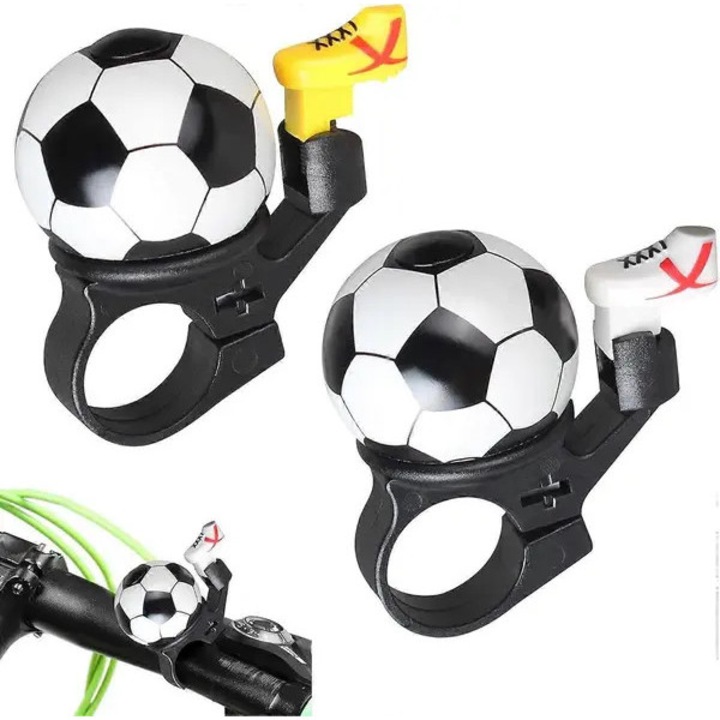 2 db kerékpár csengő szett, futball design, tiszta hang, 5x4cm