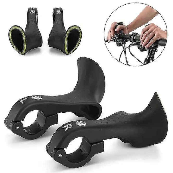 Kerékpár markolat/kormányvég 22,2 mm, nylon, ergonomikus kontúros kialakítás, könnyen felszerelhető, csökkenti a rezgéseket, Fekete, 1 pár