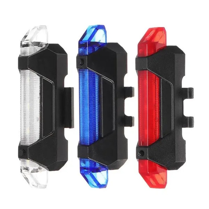 USB-ről tölthető, kompakt, vízálló hátsó kerékpár lámpa, 20 lumen