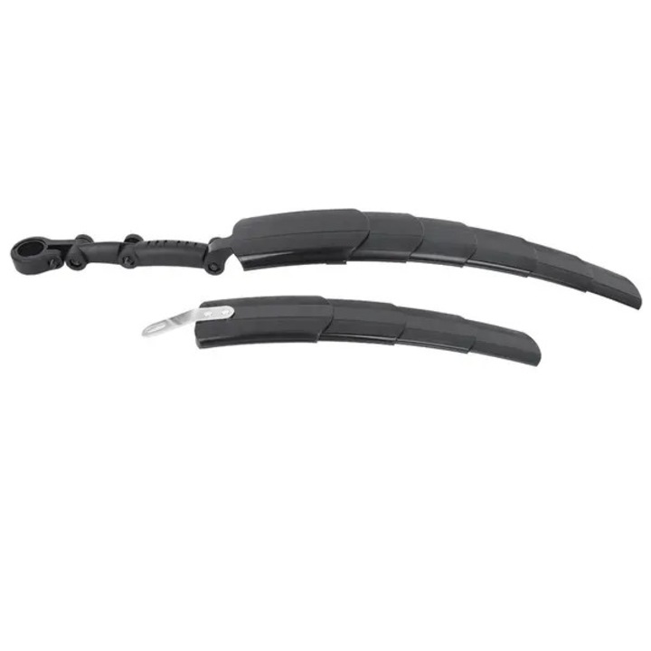 Aparatoare noroi pentru bicicleta K0544-260804-1987-FDC, pliabila universala tip B, extensibila, pentru furca cu orificiu O 20-28 mm, prindere tija sa 25,4-31,8 mm, lungime 420 mm, negru