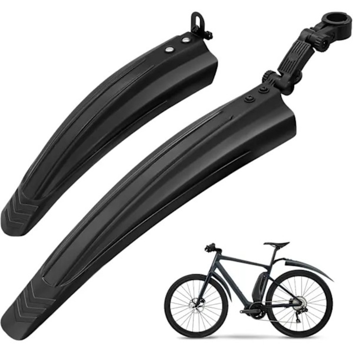 Set aparatori noroi bicicleta fata/spate, reglabil, PVC rezistent, negru, pentru roti 20-26 inch, model PO-CJ-K0433-26-8-22-5915
