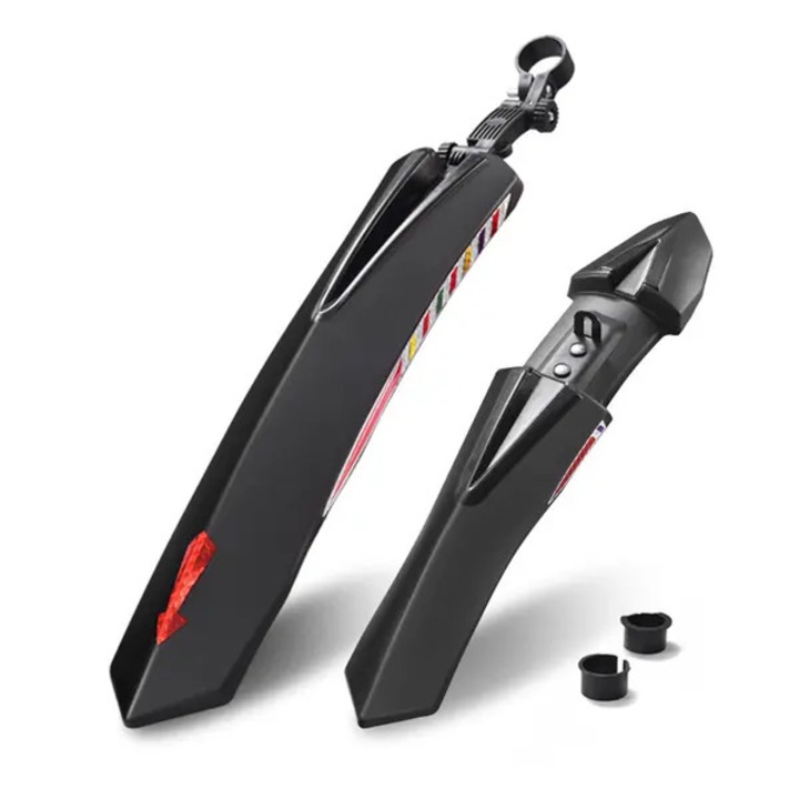 Set aparatoare noroi pentru bicicleta PO-CJ-K0433-26-8-22-5425, universal, reglabile, din PP, fata si spate, negru, set 2 buc