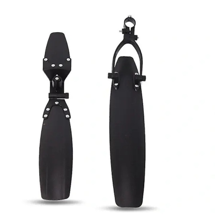 Aparatoare de noroi fata si spate pentru bicicleta PO-CJ-K0433-26-8-22-6215, pentru roti 20–26 inch, plastic, negru, set 2