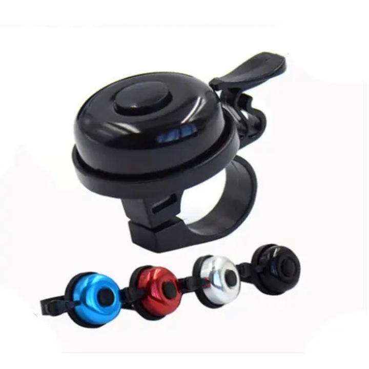 Set 4 bucati, clopotel/sonerie pentru bicicleta din aluminiu, rezistent la coroziune, multicolor, 4 x 1 buc