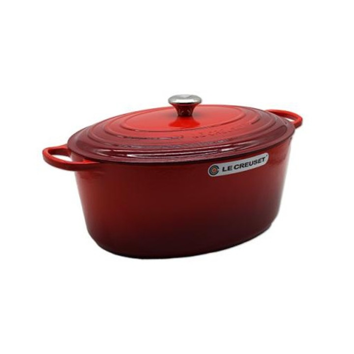 Oala ovala din fonta emailata Le Creuset Signature 40 cm, Cherry Red