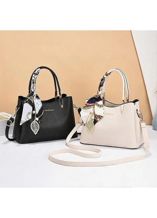 Nagy kapacitású, vízálló, műbőr (PU) tote/válltáska, felső fogantyúkkal és levehető crossbody pánttal, Vintage, élénkpiros, 28x13x19 cm