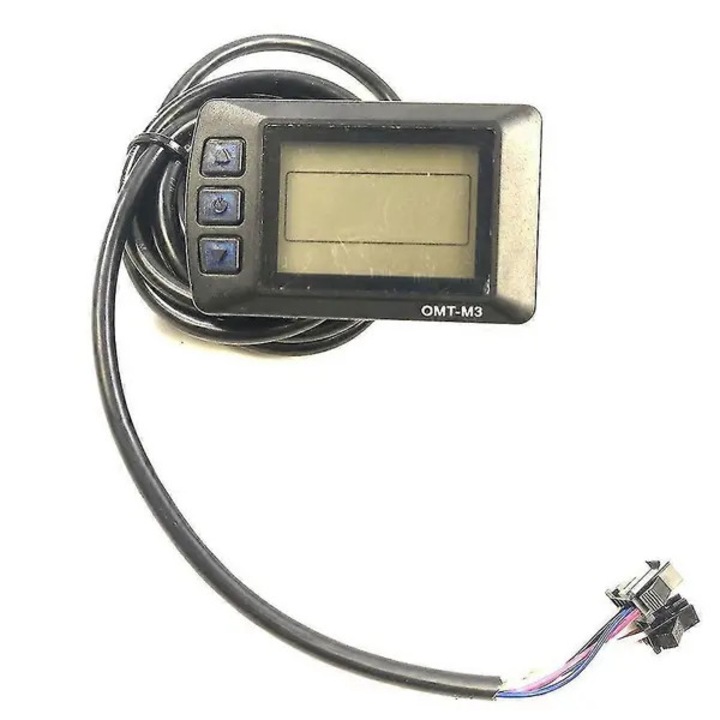 OMT-M3 LCD kijelző/vezérlő elektromos kerékpárhoz, 36V/48V kompatibilis, vezérlőpanel kábellel, fekete, 1 db