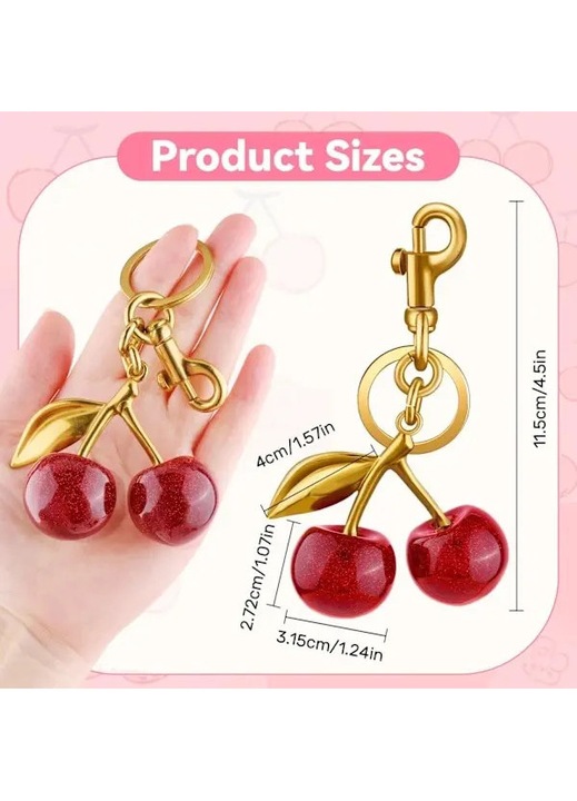 Метален ключодържател, модел кръст, червен, 1 бр., 5x3см
