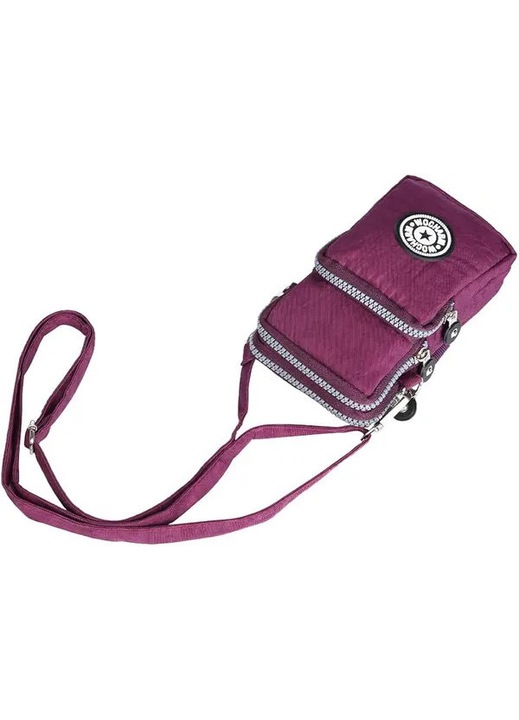 Nylon válltáska, többszínű, 3 rekeszes, 5.5 inch