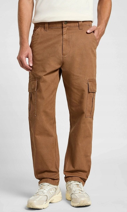 Мъжки панталони, Lee, CARGO PANT Burl, памук, цип, кафяв цвят