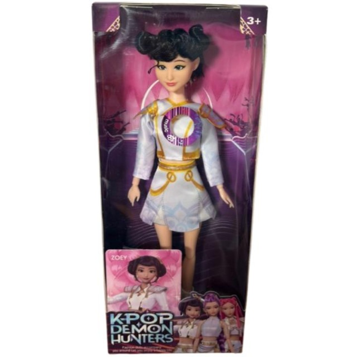 Papusa K-Pop Zoey, muzicala, 30 cm, negru