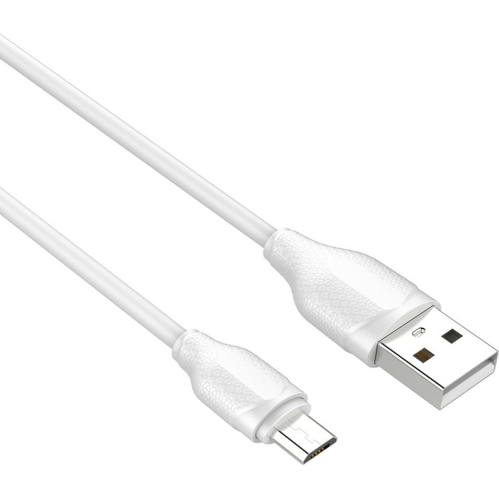 Cablu date LDNIO LS371 Micro USB la USB 10.5W alb 1m
