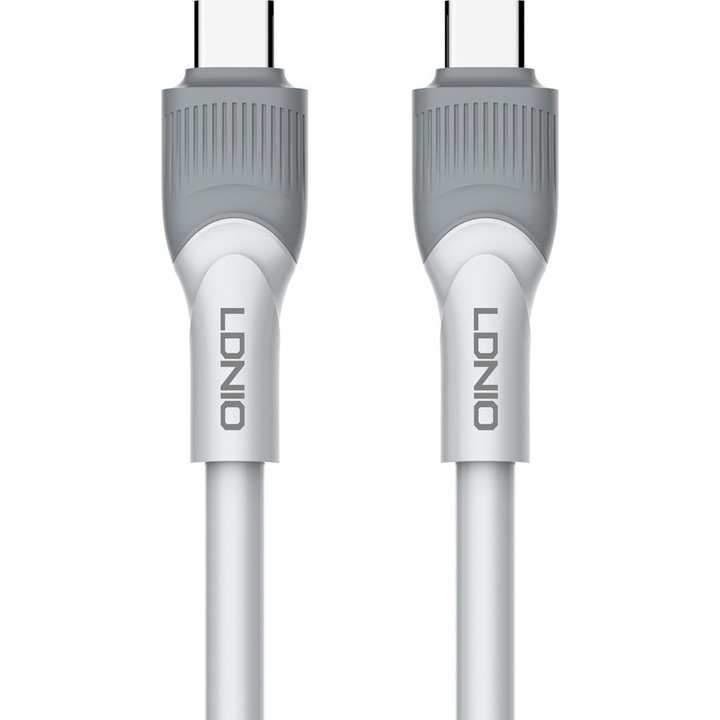 Cablu USB-C la USB-C Ldnio LC602C, cablu de incarcare 100W PD, transfer de date, gri, 2m