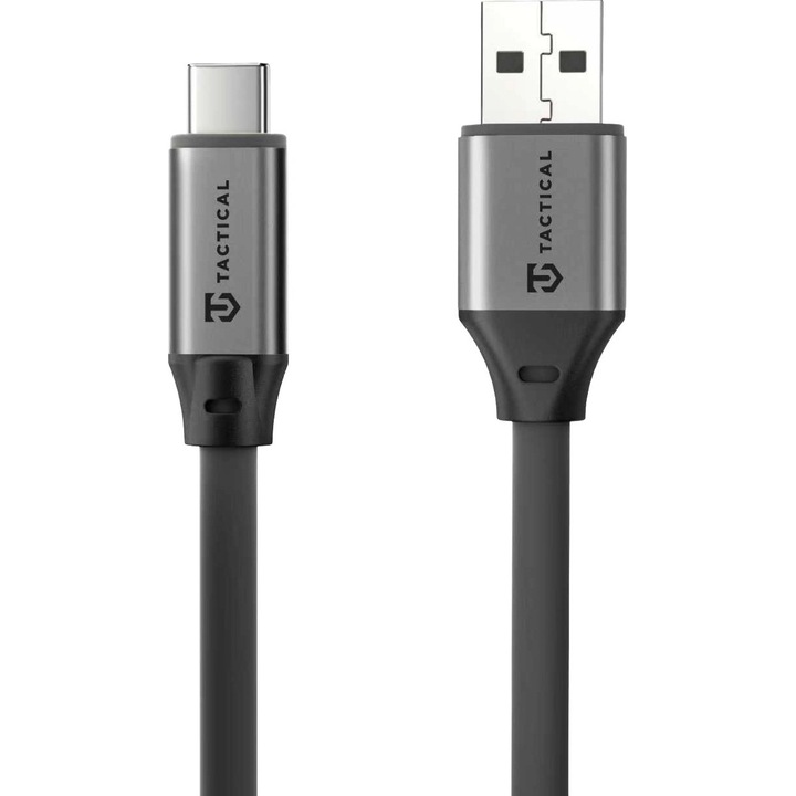 Cablu USB-A USB-C Tactical Fat Man 2.0 rezistent 1m gri 60W