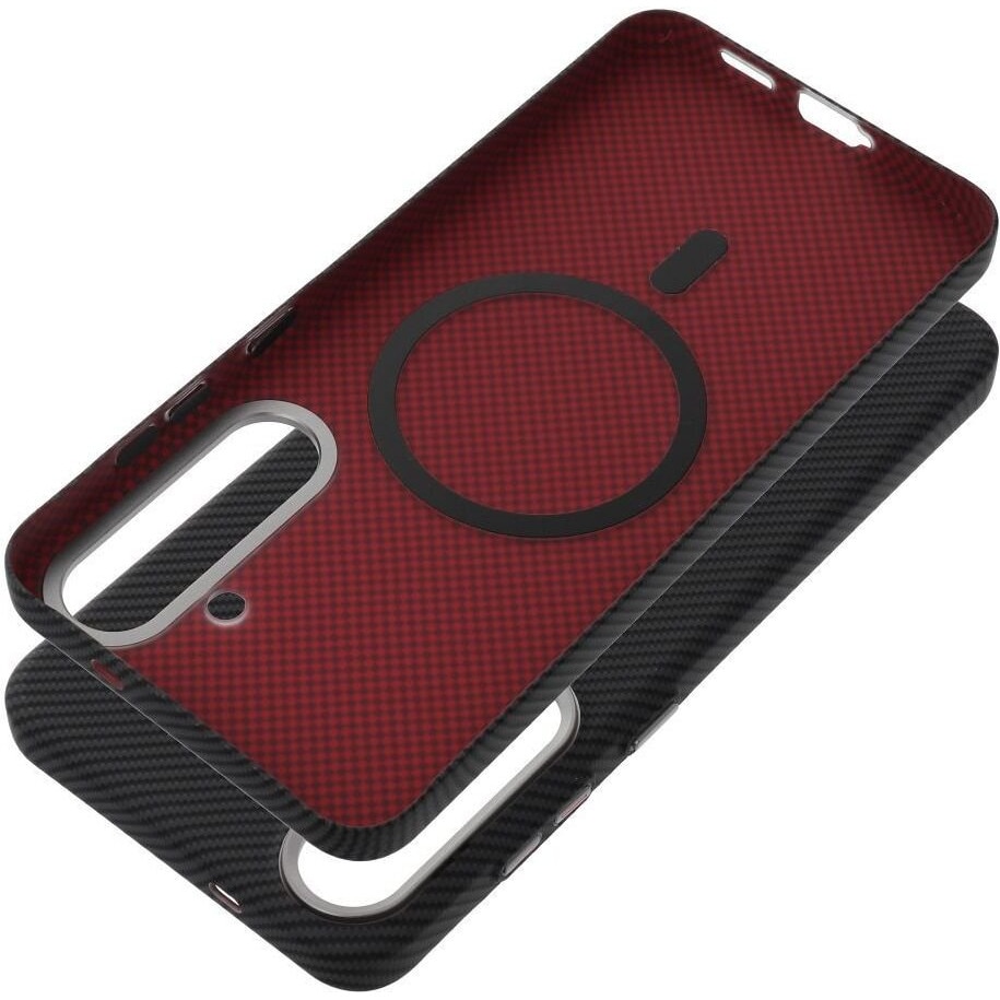 Husa/Carcasa Kevlar pentru Samsung A56, compatibila MagSafe, suprafata texturata, rezistenta la zgarieturi, profil slim, Negru