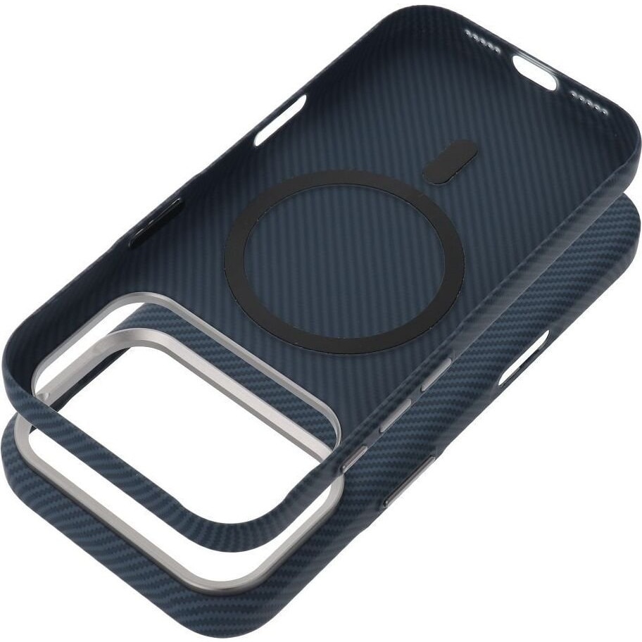 Husa telefon Kevlar albastru 17 Pro Max slim rezistenta la zgarieturi