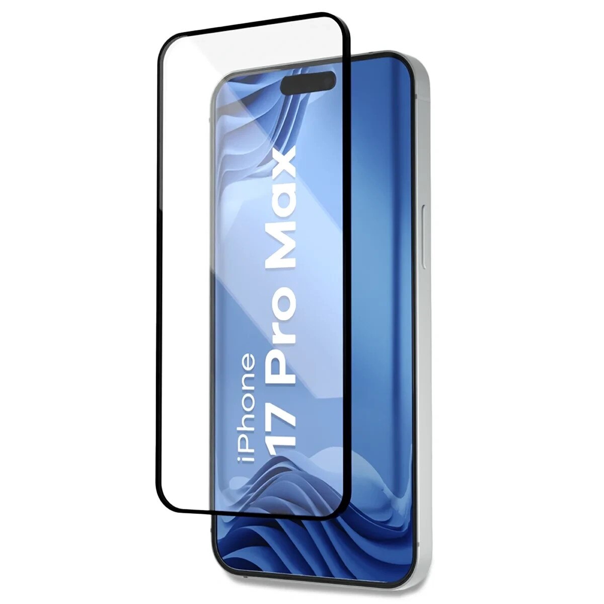 Folie sticla securizata Bizon Glass Aplikator Edge, Kit montare inclus, compatibila cu iPhone 17 Pro Max, Negru