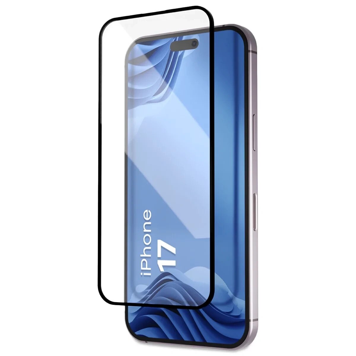 Set 2 folii sticla securizata Bizon Glass Aplikator Edge, Kit montare inclus, compatibile cu iPhone 17, Negru