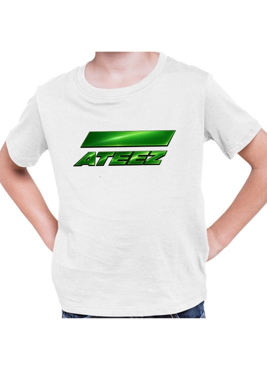 Gyerek Fiú Póló Ateez Merch Kpop, Fehér