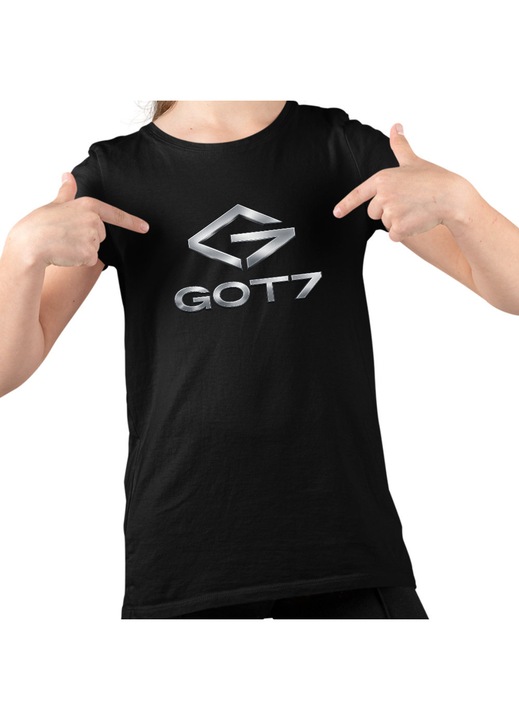Gyerek Lány Póló Got7 Kpop Party, Fekete