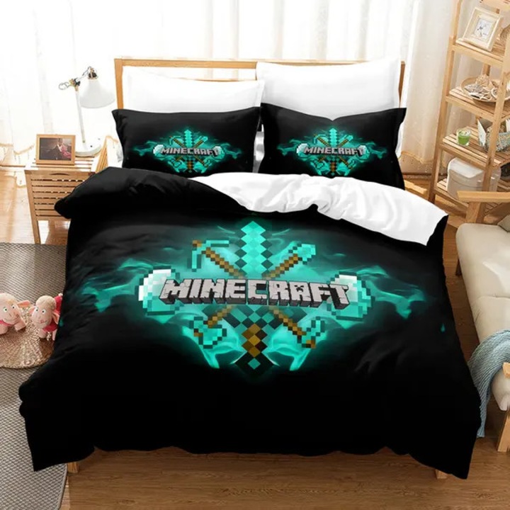 Minecraft Ágyneműhuzat szett My World 3D digitális nyomtatás többszínű 200x200cm