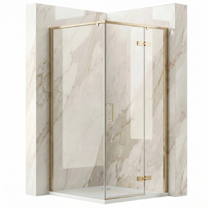 Zuhanykabin Rea Bruno 90X90 Csiszolt Arany 88, 5X88, 5X195Cm