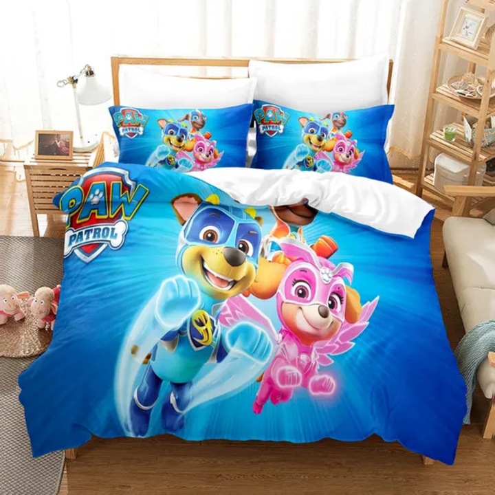 Mikroszálas egyszemélyes paplanhuzat, 3D Paw Patrol digitális nyomtatás, többszínű, 135x200cm