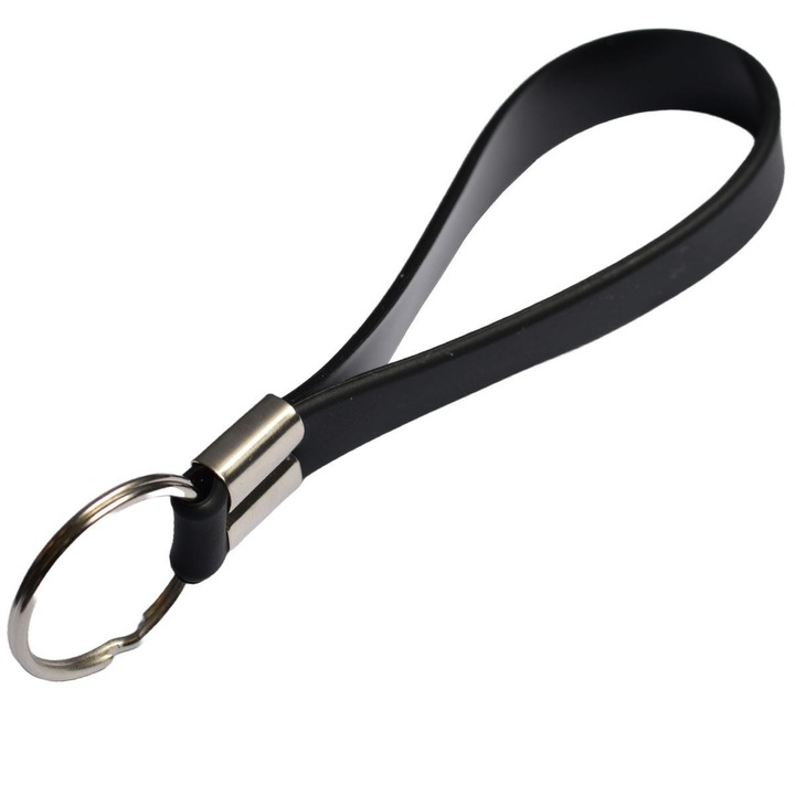 Breloc - Snur din silicon negru