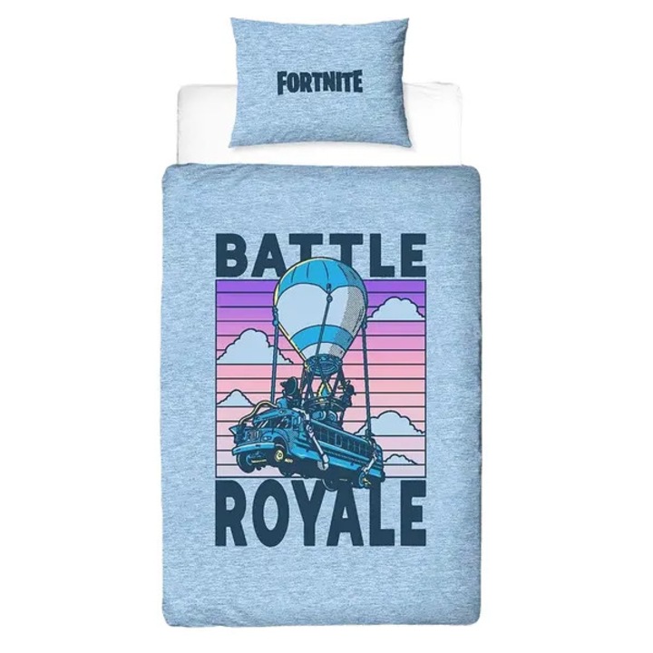 Fortnite Battle Royale kétoldalas paplanhuzat és párnahuzat szett, többszínű, 135x200cm