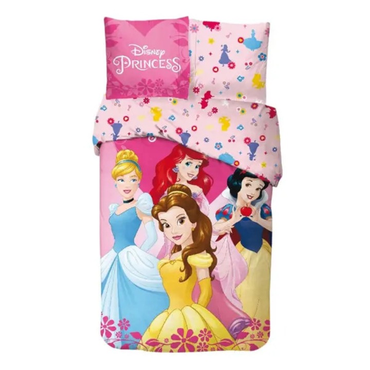 Disney Princess ágyneműhuzat, pamut, 140x200cm, 65x65cm