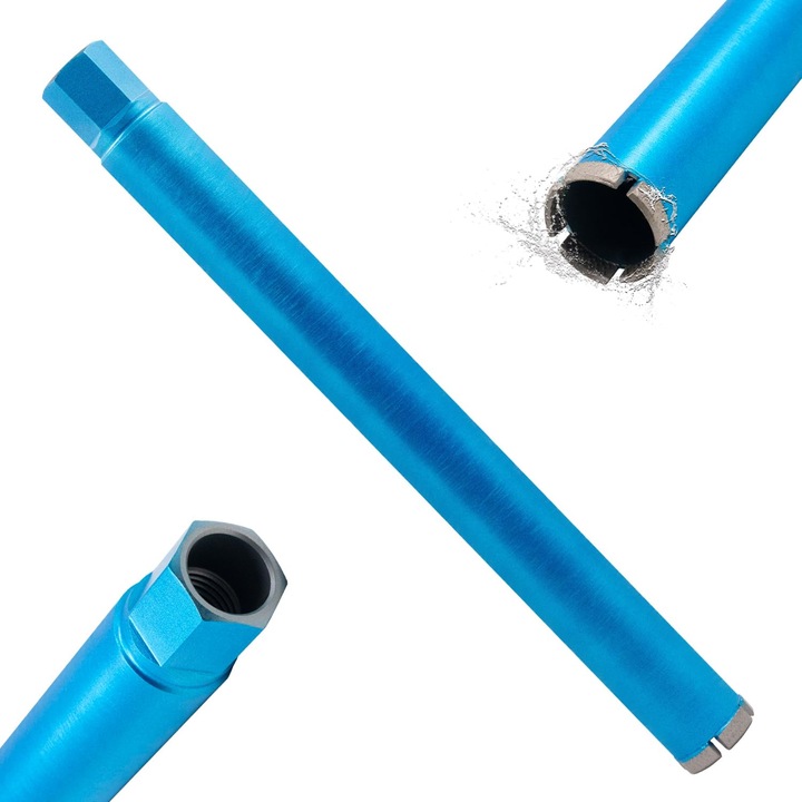 Gyémántfúró, HBKEEN, 122 mm, 450 mm, nedves fúráshoz, lézerhegesztett, gránithoz, keménykőhöz, betonhoz, vasbetonhoz, 1 1/4 hüvelykes UNC csatlakozás