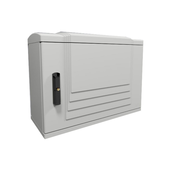 Safybox ART-57 utcai szekrény poliészterből, IP43 IK10 tetővel, 500x750x300mm, RAL 7035, kültéri talajra vagy falra szereléshez