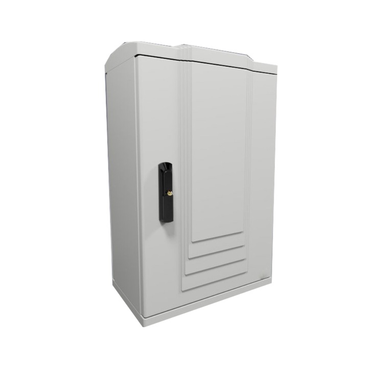 Safybox ART-75 kültéri poliészter szekrény IP43 IK10 tetővel, 750x500x300mm, RAL 7035, kültéri talajra vagy falra szereléshez
