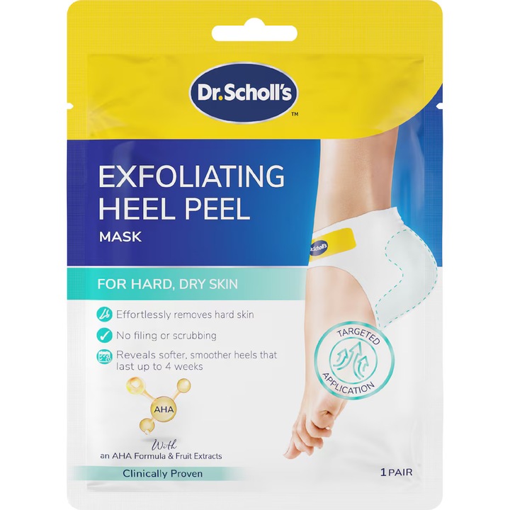 Dr.Scholl's Masca exfolianta pentru calcaie, 1 pereche