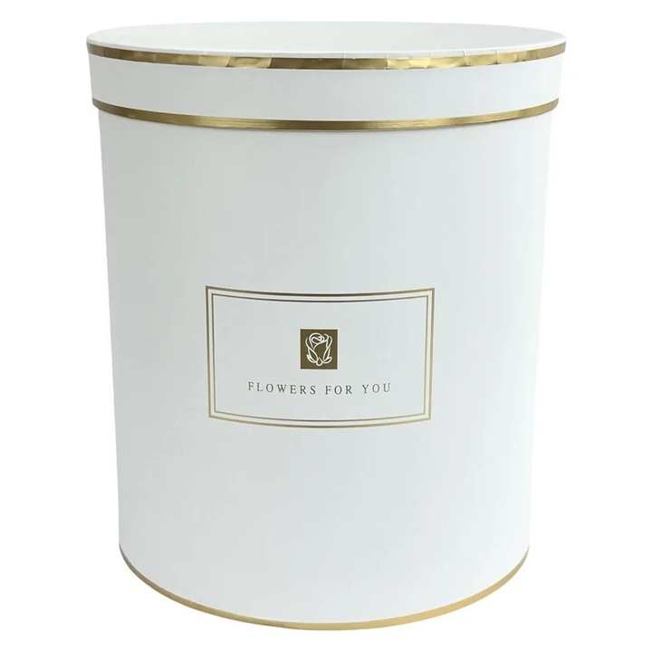 Set 3 Cutii Albe Rotunde 'Chic' din Hartie pentru Cadouri Universale