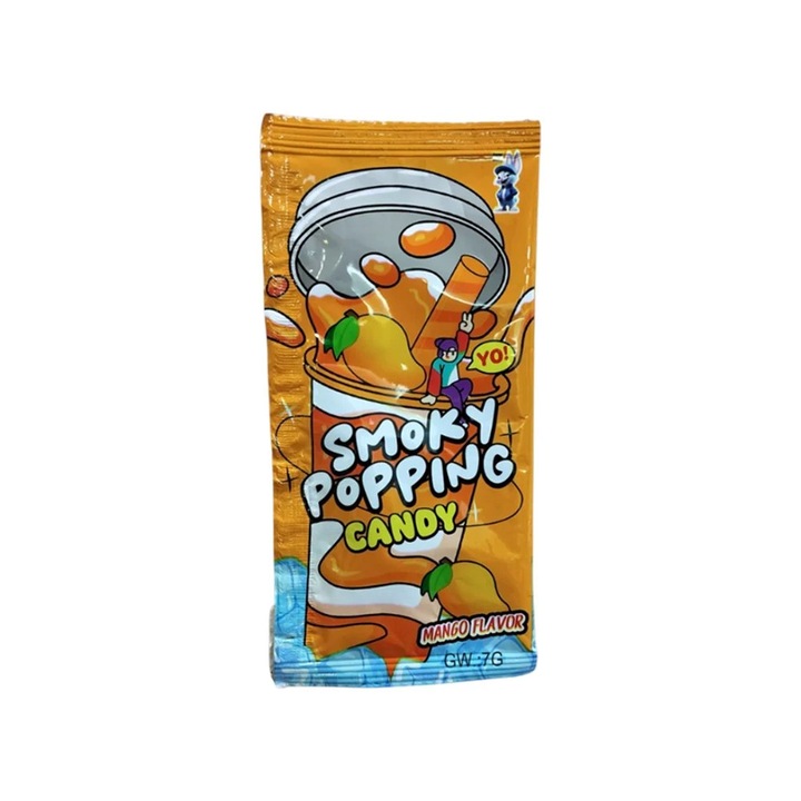 Mangó ízű pezsgőcukorka, Smoky Popping candy, 30db x 7gr
