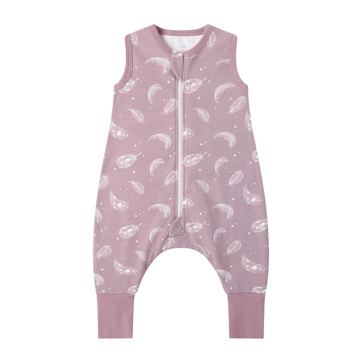 Owlivia babahálózsák, tavaszi/nyári, 100% organikus pamut, overál típusú, ujjatlan, 1 éves korig (70 cm), lila színű