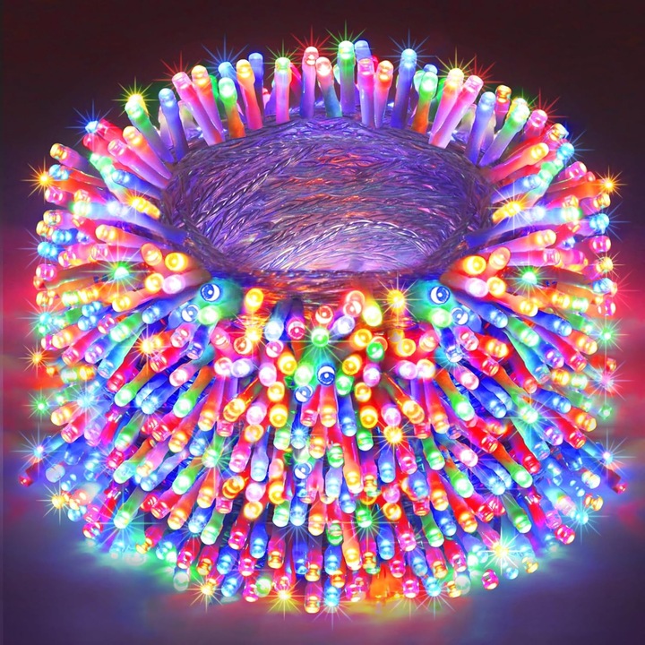 LED fényfüzér, Nikcorp, 120 m, 1200 fénypont, 12 világítási mód, vízálló, alacsony feszültség 29 V, fehér, szett, 1