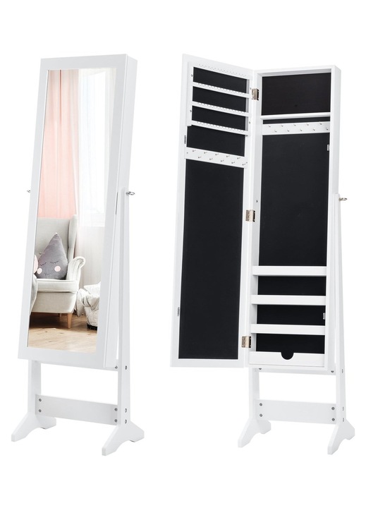 Dulap pentru bijuterii cu oglinda full length reglabil organizare spatioasa
